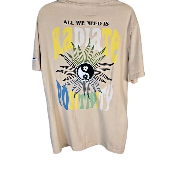 BKYS Black Keys size Medium Men’s Tan Radiate Positivity Short Sleeve T-shirt - Picture 1 of 11